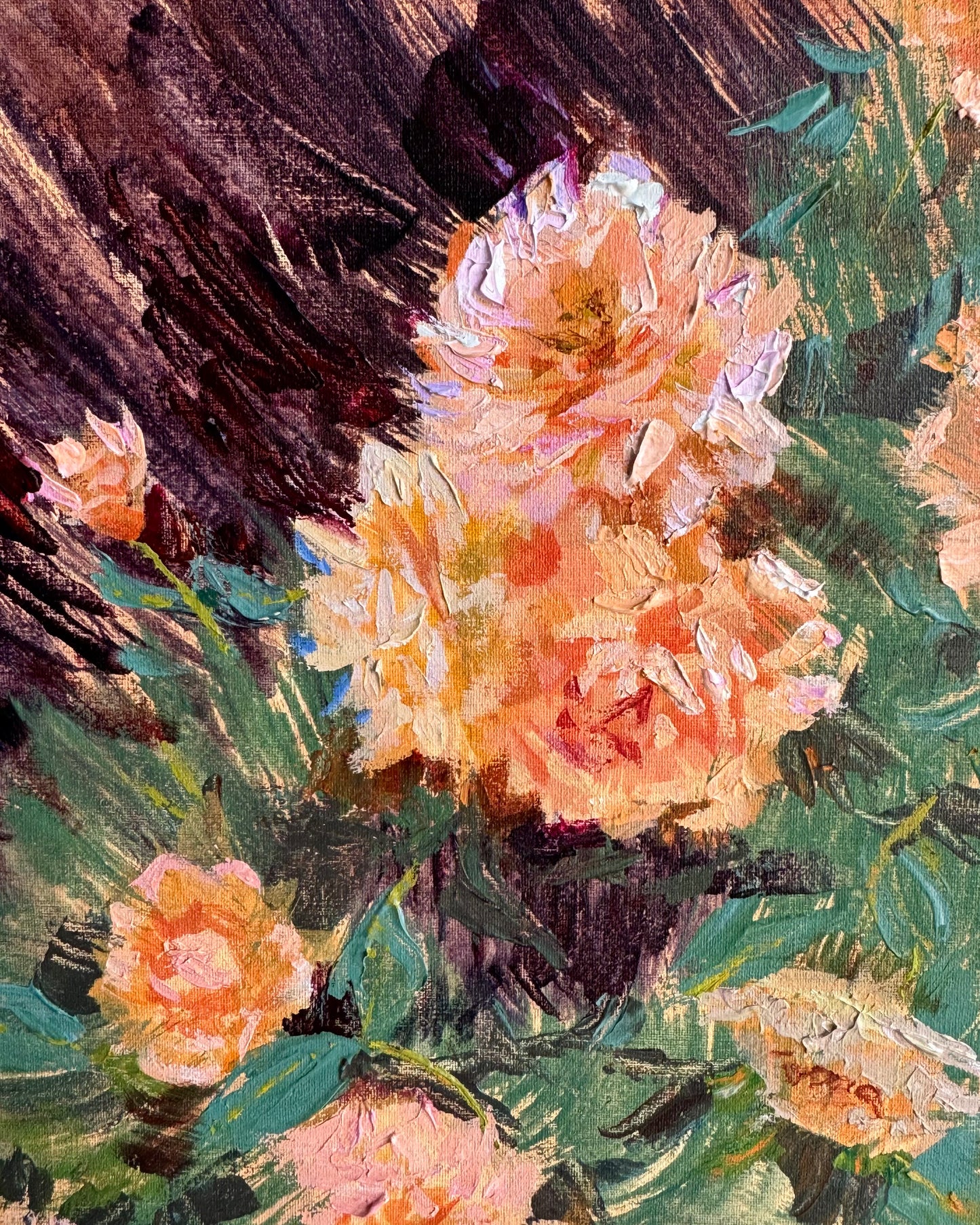 Peach Roses II: 11x14"